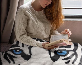 White Tiger Crochet Pattern: C2C Animal Graphgan (Digital Download)