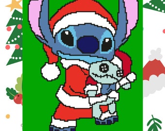Weihnachtsmann Stich C2C Häkelanleitung