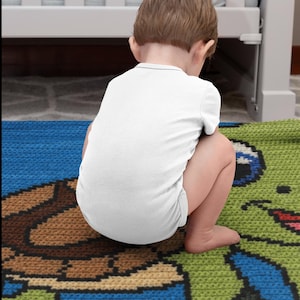 Häkelanleitung für eine Meeresschildkröten-C2C-Decke – Ozean-Pixel-Design – Sofortiger PDF-Download