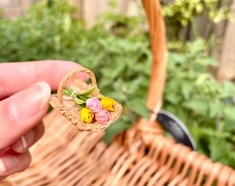 Poppenhuis 12e miniatuur bloemenmand - tulp