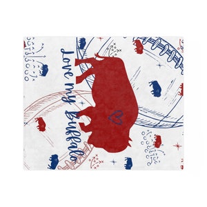 Couverture de fan de football Buffalo, couverture de talons hauts, couverture de football, cadeau pour lui, cadeau de fan de sport, couverture pour le football, football personnalisé image 7
