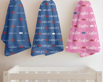 Couverture de fan de football Buffalo Couverture de football pour bébé Couverture Lets Go Buffalo Couverture de nom pour bébé Couverture de football Buffalo pour bébé