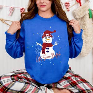 Lets Snow Buffalo Sweatshirt, Snowman Buffalo Sweater, Winter Snowman Crewneck, Winter Football Sweatshirt, Buffalo Football Crewneck