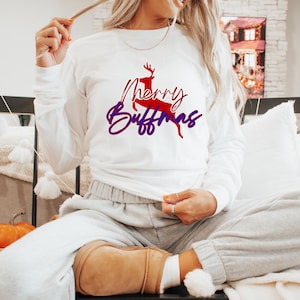 Football Christmas Sweatshirt, Buffalo Christmas Sweatshirt, Buffalo Xmas Long Sleeve, Buffalo Fan Crewneck, Buffalo Football Long Sleeve