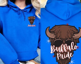 Custom Buffalo Hoodie, Buffalo Football Sweatshirt, Buffalo Pride, Buffalo Hooded Sweatshirt, Buffalo sweatshirt Gift for friend, Buffalo