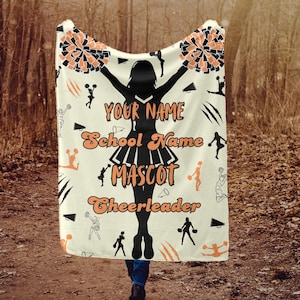 Custom Cheer Blanket, Personalized Cheer Blanket, Youth Cheerleading Blanket, Team Spirit Blanket, School Spirit Throw, Custom Cheer Gift