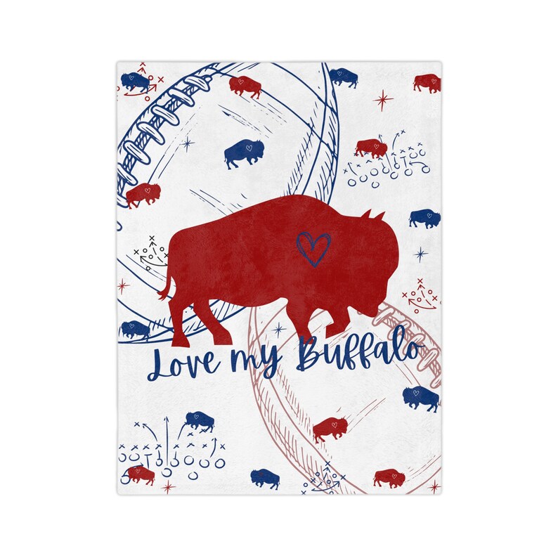 Couverture de fan de football Buffalo, couverture de talons hauts, couverture de football, cadeau pour lui, cadeau de fan de sport, couverture pour le football, football personnalisé image 4