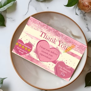 Lieferung Dankeskarte, Herz persönlicher Shopper DANKE Karte, Personal Shopper Karte, sofortiger Download, bearbeitbare Vorlage, kleine Lieferkarte