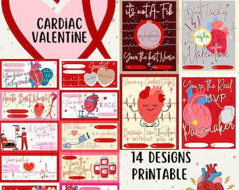 Cardiac Valentines, Cardiac Nurse Valentines, Nurse Valentine Cards, Registered Nurse Valentine Card, RN Valentines, Pulmonary Nurse, CICU