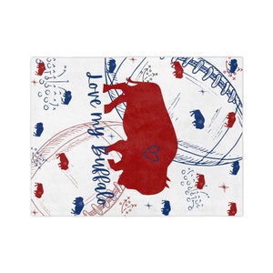 Couverture de fan de football Buffalo, couverture de talons hauts, couverture de football, cadeau pour lui, cadeau de fan de sport, couverture pour le football, football personnalisé image 5