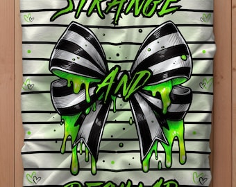 Manta de Halloween, Manta de Halloween a rayas espeluznantes, Manta negra, blanca y verde, Manta de Halloween, Manta espeluznante, Manta de Halloween coqueta