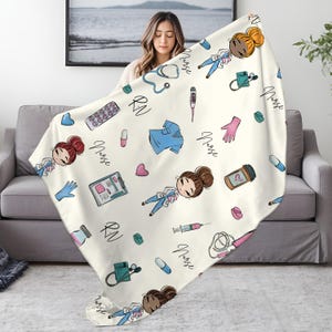 Nurse Blanket Cozy Gift, Nursing Graduation Blanket Present, Nurse Appreciation Throw, RN Gift for Her, Future Nurse Blanket, Nurse Throw