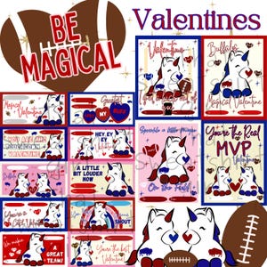 Büffel-Valentinstagskarten, Buffalo-Einhorn-Valentinstagskarten, Büffel-Einhorn-Valentinstagskarten, Klassenzimmer-Valentinstagskarten, Schule-Valentinstagskarten, druckbar
