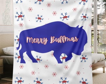 Couverture de Noël Buffalo, Couverture de Noël pour supporters de football Buffalo, Couverture de Noël pour fans de Buffalo, Couverture de Noël Buffalo, Cadeau de Noël Buffalo