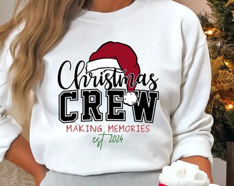 Felpa girocollo natalizia, girocollo natalizio, felpa invernale, maglione per le feste di Natale, coordinato per la famiglia di Natale, squadra di Natale, regalo di Natale