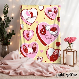 Benutzerdefinierte Krankenschwester Decke, Candy Heart Decke für RN, benutzerdefinierte Name Krankenschwester Decke, Krankenschwester werfen Valentinstag Geschenk, Kollegen Geschenk, Krankenschwester Wertschätzung