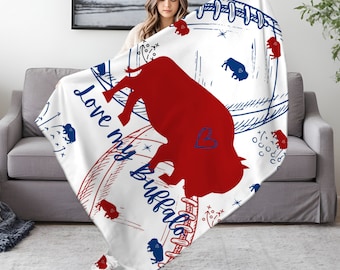 Buffalo Football Fan Blanket, Tailgating Blanket, Football Blanket, Gift for Him, Sports fan Gift, Blanket for Football, Custom Football