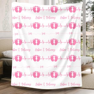 L & D Decke, Krankenschwester Decke, Mutter Baby Krankenschwester Überwurf, Decke für RN, RN Geschenk für Geburtshelfer, Namensdecke LD