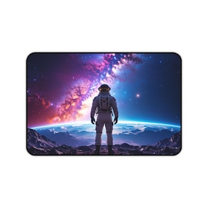 Cosmic Astronaut Desk Mat, Gaming Mouse Pad, Space Office Accessories, Unique Gift for Astronomers, Home Decor