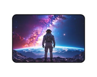 Tapis de bureau d'astronaute cosmique, tapis de souris de jeu, accessoires de bureau dans l'espace, cadeau unique pour astronomes, décoration d'intérieur