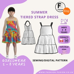 Girls A-line Dress With Collar and Pockets - Girls Age 2 - 8 Years -  Instant PDF A4 + A0 & DXF Sewing Download Patterns + Instructions - Etsy