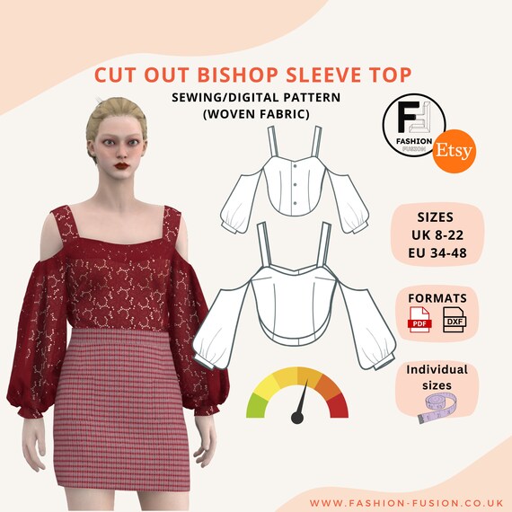 Women's/teens Strap Top With Cut-out Bishop Sleeve, Instant