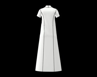 Fitted Shirt Dress Pattern - Short Sleeve - Ankle Length Size UK 8-28 EU  34-54 US 4-24 - Instant Pdf A4 + A0 & Dxf Downloads + Instructions - Etsy