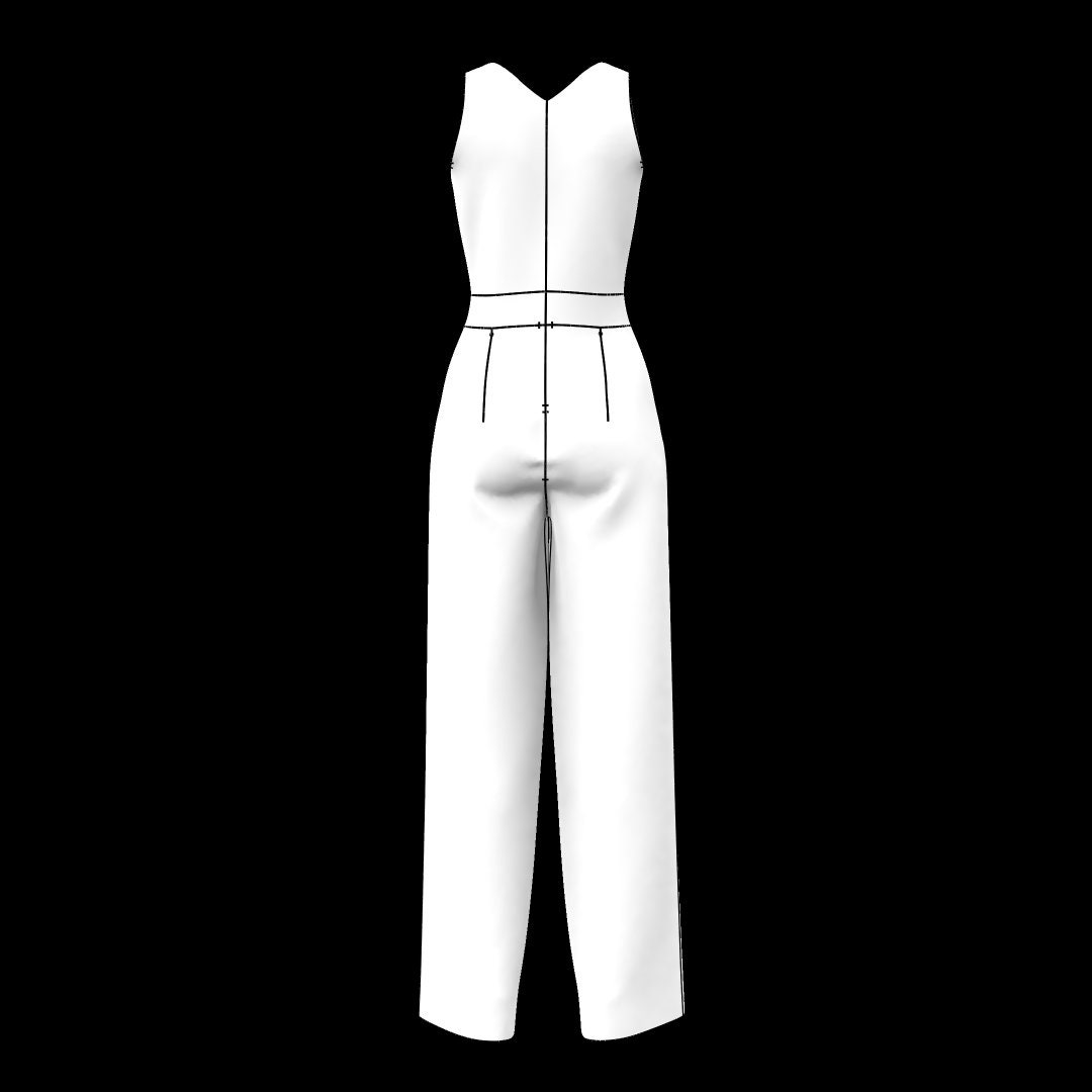 Women's V Neck Wide Leg Jumpsuit Sewing Pattern - Size UK 8 Women's V Neck Wide Leg Jumpsuit Sewing Pattern - Size UK 8