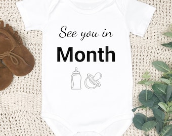 Custom your month, Custom newborn baby bodysuit, Announcement gift, Gender reveal gift, Pregnancy gift, Newborn gift, Personalized month