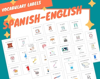 Printable Home Labels - Spanish Vocabulary Development - Etsy