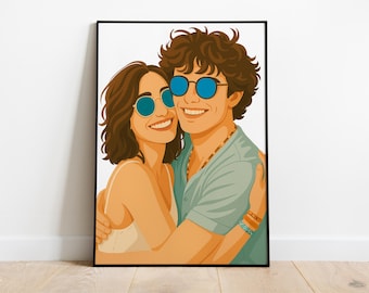 Faceless portrait, custom illustration, personalised photo, photo illustration, personalised portrait, boyfriend gift, girlfriend gift