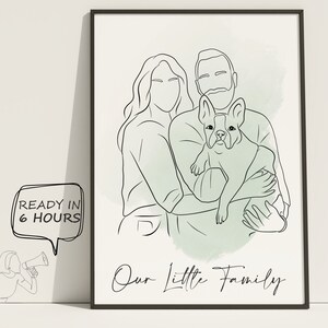 Pet Portrait, Custom Pet Portrait, Pet and Owner Portrait, Custom Dog Line Illustration Portrait, Pet Owner Gift