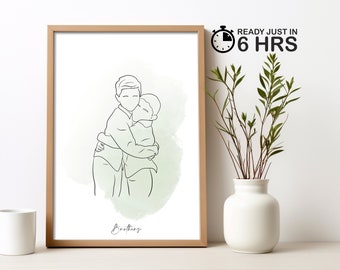 Gepersonaliseerd cadeau voor broer, broer cadeau, verjaardagscadeau, aangepaste broer print, cadeau voor hem, Kerstmis, aangepast portret, kunst aan de muur, poster