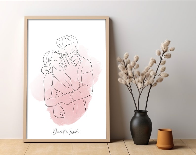 Custom Line Drawing, Christmas Gift, Gift for best friend, Gift for boyfriend, gift for girl friend, gift for wife husband, birthday gift image 7