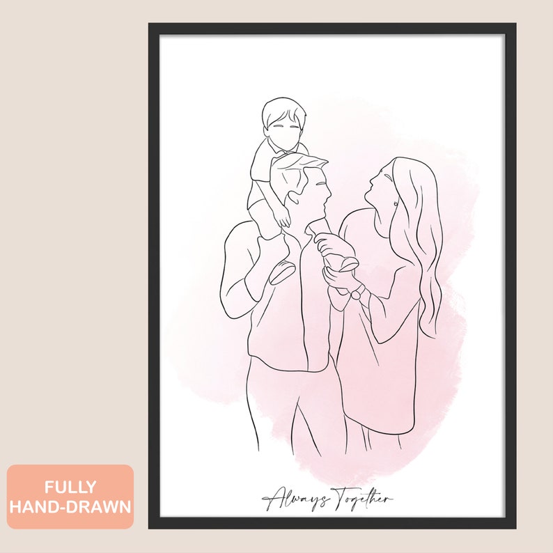 Custom Line Drawing, Christmas Gift, Gift for best friend, Gift for boyfriend, gift for girl friend, gift for wife husband, birthday gift image 2