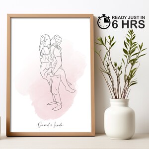 Desenho de linha personalizado, presente de Natal, presente para melhor amigo, presente para namorado, presente para namorada, presente para esposa, marido, presente de aniversário