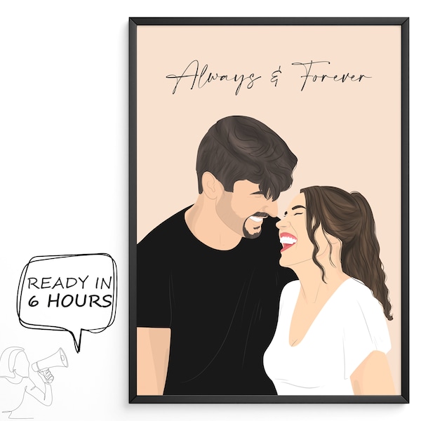 Faceless portrait, custom illustration, personalised photo, photo illustration, personalised portrait, boyfriend gift, girlfriend gift