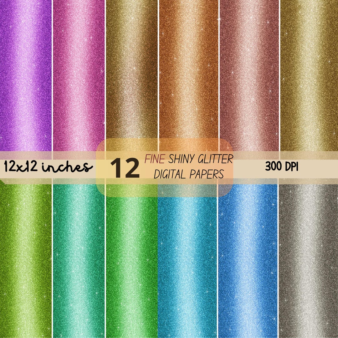 Fine Shiny Glitter Digital Papers | 12 Glitter Background JPG | Sparkle ...