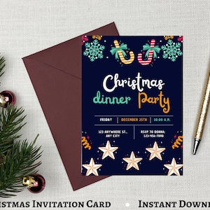 Christmas Party Invitation, Christmas Party Invite, Christmas Party Printable, Holiday Party Invitation, Christmas Invitation Download