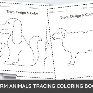 Livre de coloriage animaux de la ferme imprimable pour les enfants, livre d&#39;activités à colorier pour enfants, pages à colorier pour enfants, feuille de calcul pour enfants, téléchargement immédiat