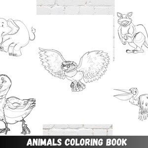 Livre de coloriage animaux imprimable pour les enfants, livre d&#39;activités à colorier pour enfants, pages à colorier pour enfants, feuille de calcul pour enfants, téléchargement immédiat