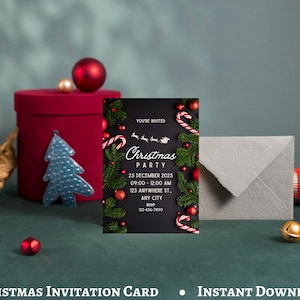 Christmas Party Invitation, Christmas Party Invite, Christmas Party Printable, Holiday Party Invitation, Christmas Invitation Download