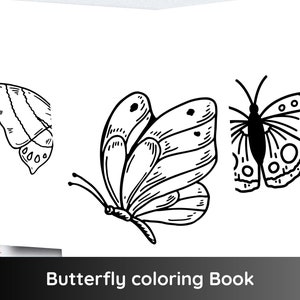 Livre de coloriage papillon imprimable pour les enfants, Livre d’activités de coloriage pour enfants, Pages de coloriage pour enfants, Feuille de travail pour enfants, Téléchargement instantané