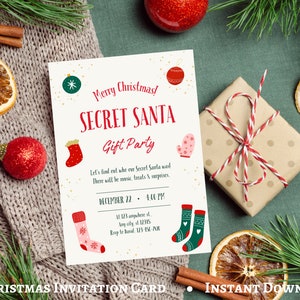 Christmas Party Invitation, Christmas Party Invite, Christmas Party Printable, Holiday Party Invitation, Christmas Invitation Download