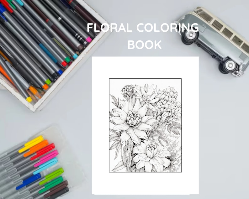 Printable Floral Colouring Book for Kids, Kids Colouring Activities