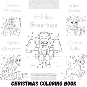 Weihnachten Malbuch für Kinder, Malseiten, Kinder Arbeitsblatt, zum ausdrucken, sofort herunterladen