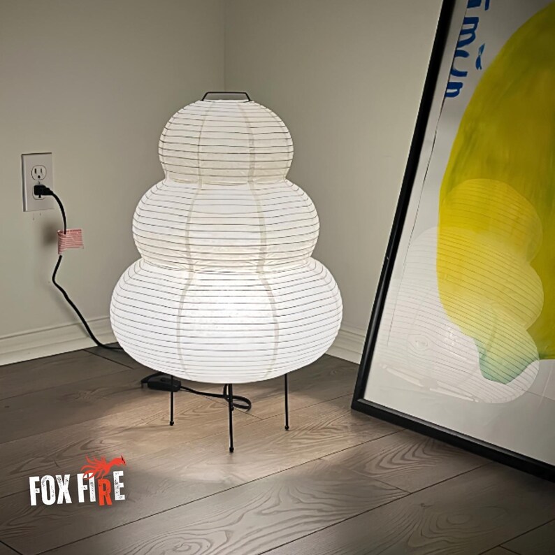 Japanese Floor Lampnoguchi Japandi Lightapartment White Rice Etsy