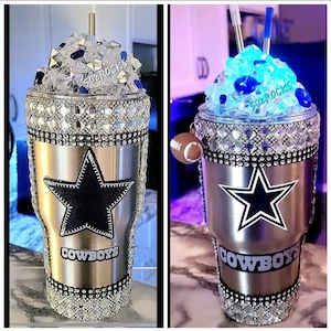 We Dem Boyz, Dallas Cowboys, Bling Tumbler, Color Changing LED Light, Stainless Steel, Perfect Gift for Him/Her.  Dallas Fan Favorite!