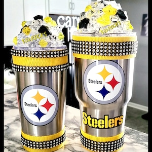 Pittsburgh Steelers Tumbler, Stainless  Steel, NFL Gift, LED Light Inside Ice Changes Color!30oz