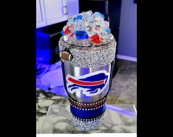 Buffalo Bills Crushed Ice, Stainless Steel Tumbler, Color Changing LED Light